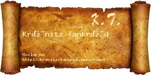 Kránitz Tankréd névjegykártya
